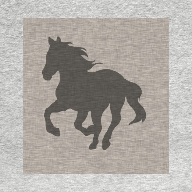 Running Horse - Textured Brown by SugarPineDesign